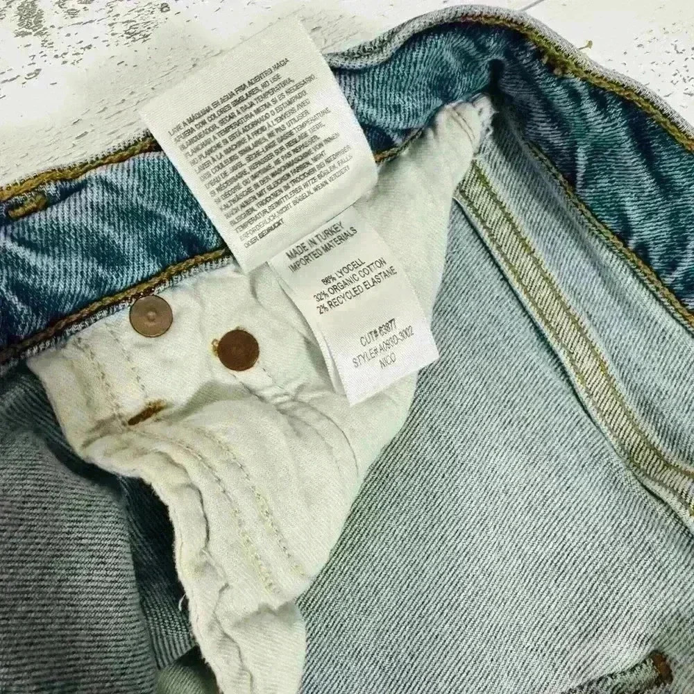 AGOLDE  REVOLVE - Nico High Rise Slim Fit Button Fly Distressed Size 27 - Picture 13 of 14